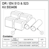 Ametek Rotron DR/EN Regenerative Blower 513 & 523 Muffler Kit 553406