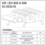 Ametek Rotron DR/EN Regenerative Blower 808 & 858 Muffler Kit 553419