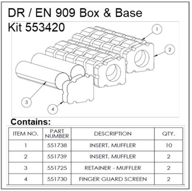 Ametek Rotron DR/EN Regenerative Blower 909 Box & Base Muffler Kit 553420