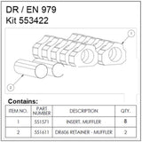 Ametek Rotron DR/EN Regenerative Blower 979 Muffler Kit 553422