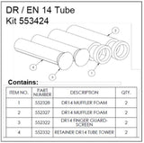 Ametek Rotron DR/EN Regenerative Blower 14 Tube Muffler Kit 553424