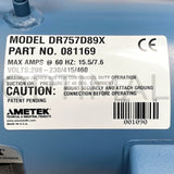 Ametek ROTRON Regenerative Blower DR757D89X 081169 230/460 VAC 5 hp Three Phase