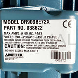 DR909BE72X 038622 ROTRON Regen Blower 230/460VAC 15.0 HP Three Phase