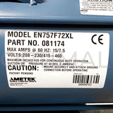 Ametek ROTRON Regenerative Blower EN757F72XL 081174 230/460 VAC 5 HP 3 Phase