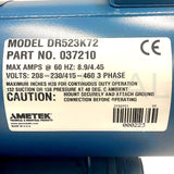 Ametek ROTRON Regenerative Blower DR523K72 037210 230/460 VAC 3 hp Single Phase