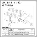 Ametek Rotron DR/EN Regenerative Blower 513 & 523 Muffler Kit 553406