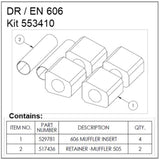 Ametek Rotron DR/EN Regenerative Blower 606 Muffler Kit 553410
