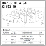 Ametek Rotron DR/EN Regenerative Blower 808 & 858 Muffler Kit 553419