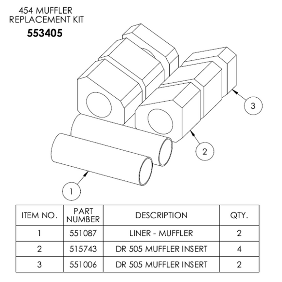 Ametek Rotron DR/EN Regenerative Blower 454 Muffler Kit 553405