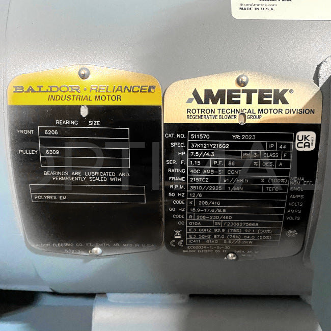 Ametek DR808AY72MX ROTRON Regen Blower | At Optimal