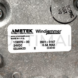 119375-00 Ametek Minijammer Brushless Blower 5.0" 24VDC 42 CFM 24 in.H2O Elec