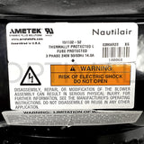 151132-52 Ametek Nautilair Brushless Blower 12.3" 240VAC 1040 CFM 20 in.H2O PWM OL