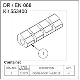 Ametek Rotron DR/EN Regenerative Blower 068 Muffler Kit 553400
