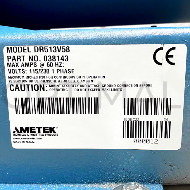 Ametek DR513V58 ROTRON Regen Blower | At Optimal